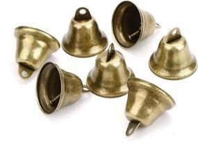 img 2 attached to 🔔 Eowpower 20Pack 38mm/1.5" Vintage Bronze Style Jingle Bells for Dog Doorbell Training, Housebreaking, Wind Chime Making - Christmas Bell Craft