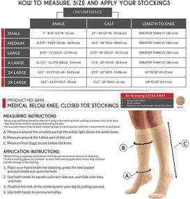 img 3 attached to 🧦 Large Size Beige Knee High Dot-Top Truform Compression Stockings - 30-40 mmHg, Closed Toe, for Men and Women