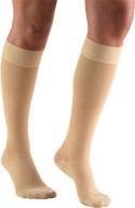 🧦 large size beige knee high dot-top truform compression stockings - 30-40 mmhg, closed toe, for men and women logo