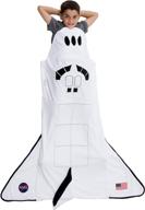 plush fleece rocket ship sleeping bag blanket for kids - silver lilly spaceship blanket logo