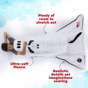 img 2 attached to Plush Fleece Rocket Ship Sleeping Bag Blanket for Kids - Silver Lilly Spaceship Blanket
