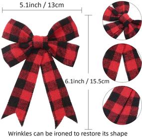 img 2 attached to Versatile 32-Piece Buffalo Plaid Bows: Perfect for Halloween, Thanksgiving, Christmas Wreaths & Decorations - Black and White, Red and Black, 5x6 Inch