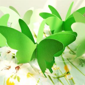 img 4 attached to 🦋 YCT 3D бабочка декоративный гирлянда: комплект из 2 штук длиной 110 дюймов (зеленый) - яркий весенний декор для дома.