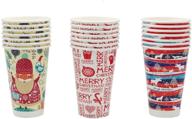 🎄 premium christmas cups: disposable coffee and tea cup, 16oz, pack of 21 logo