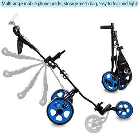 img 3 attached to JANUS Golf Push Cart - Golf Club Cart for Golfers, Golf Pull Cart for Bags, 3 🏌️ Wheel Folding Design - Ideal Golf Accessories for Men, Women, and Kids - Perfect for Practice and Game Sessions