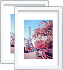 img 4 attached to 🖼️ Set of 2 White 11x14 Picture Frames - Display 8x10 Photos with Mat or 11x14 Without Mat - Vertical or Horizontal Mounts - Ready to Hang - Ideal for Wall Gallery - Photo Frames for Enhanced SEO