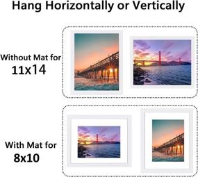 img 3 attached to 🖼️ Set of 2 White 11x14 Picture Frames - Display 8x10 Photos with Mat or 11x14 Without Mat - Vertical or Horizontal Mounts - Ready to Hang - Ideal for Wall Gallery - Photo Frames for Enhanced SEO