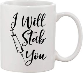 img 4 attached to 🤣 Hilarious Nurse Week Gag Gift: 'I Will Stab You' Coffee Mug - Perfect for Nursing Graduation and Birthdays! Find Cute Cups for Nurses and Coffee Lovers!