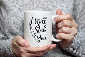 img 3 attached to 🤣 Hilarious Nurse Week Gag Gift: 'I Will Stab You' Coffee Mug - Perfect for Nursing Graduation and Birthdays! Find Cute Cups for Nurses and Coffee Lovers!