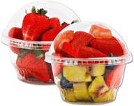 8 oz clear plastic dessert cups with dome lids - 25 sets disposable snack bowls for party, ice cream, parfait, banana pudding, jello and individual desserts - no hole, leak-proof fruit cups logo
