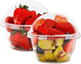 img 4 attached to 8 oz Clear Plastic Dessert Cups with Dome Lids - 25 Sets Disposable Snack Bowls for Party, Ice Cream, Parfait, Banana Pudding, Jello and Individual Desserts - No Hole, Leak-Proof Fruit Cups