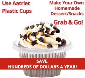 img 1 attached to 8 oz Clear Plastic Dessert Cups with Dome Lids - 25 Sets Disposable Snack Bowls for Party, Ice Cream, Parfait, Banana Pudding, Jello and Individual Desserts - No Hole, Leak-Proof Fruit Cups