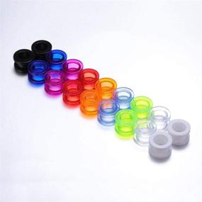 img 2 attached to 👂 Clear UV Acrylic Screw Double Flared Ear Plugs: 9 Pairs of Tunnels for Ear Gauges Piercing - Expand Your Style!