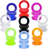 👂 clear uv acrylic screw double flared ear plugs: 9 pairs of tunnels for ear gauges piercing - expand your style! logo