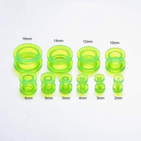 img 3 attached to 👂 Clear UV Acrylic Screw Double Flared Ear Plugs: 9 Pairs of Tunnels for Ear Gauges Piercing - Expand Your Style!