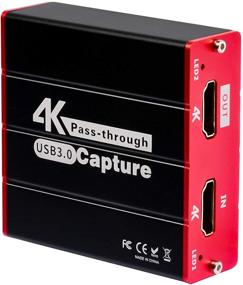 img 4 attached to Улучшенная карта захвата игр 4K для записи видео высокого качества и прямой трансляции - HDMI USB3.0 игровая карта захвата для Switch PS5/4/3 Xbox Will U DSLR, с нулевым временным запаздыванием