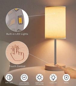 img 2 attached to Modern LED Bedside Table Lamp with USB Port, Touch Control and Adjustable Height for Bedroom - Dimmable Nightstand and Desk Lamp with Brightness Base for Living Room