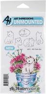 🐱 art impressions watercolor cling rubber stamp cats: creative feline artistry! logo