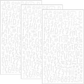 img 4 attached to ✨ QQ&U White Glitter Cursive Alphabet Letter and Number Stickers: Sparkling Decorative Decals for Crafts and DIY Projects