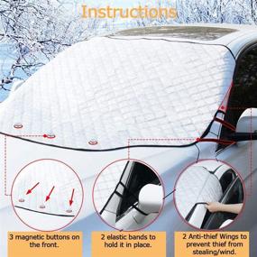 img 3 attached to QBUC Car Windshield Snow Cover: Ultimate Protection for Snow, Ice, Frost & UV Rays - Ideal for Cars, Trucks, Vans, and SUVs