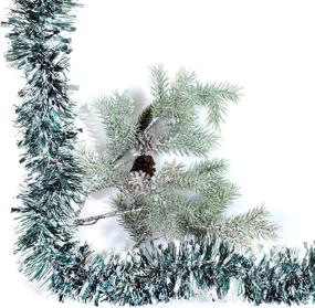 img 1 attached to 🎄 Alonsoo 3Pcs x 6.6ft Christmas Tinsel Garland - Shiny Silver Decorations for Christmas Tree, Home Party & Ceiling Hanging