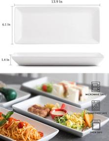 img 3 attached to 🍽️ Rectangular Porcelain Serving Dish - Microwave & Dishwasher Safe