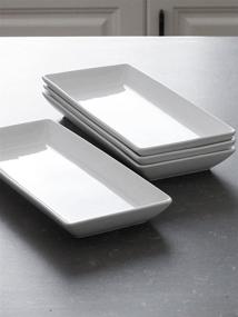 img 1 attached to 🍽️ Rectangular Porcelain Serving Dish - Microwave & Dishwasher Safe