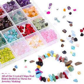 img 2 attached to 💎 Gemstones Chips and Crystal Beads for Jewelry Making, Cridoz 24 Vibrant Colors Gemstones Bracelet Beads - Perfect for Jewelry Making