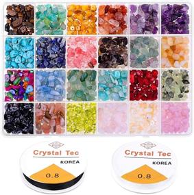 img 4 attached to 💎 Gemstones Chips and Crystal Beads for Jewelry Making, Cridoz 24 Vibrant Colors Gemstones Bracelet Beads - Perfect for Jewelry Making