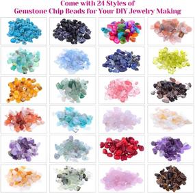 img 3 attached to 💎 Gemstones Chips and Crystal Beads for Jewelry Making, Cridoz 24 Vibrant Colors Gemstones Bracelet Beads - Perfect for Jewelry Making