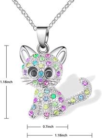 img 3 attached to 🌈 CANIPHA Cat Pendant Necklace: Adorable Rainbow Rhinestone Jewelry for Girls and Women