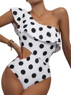 romwe womens swimsuit shoulder monokini logo