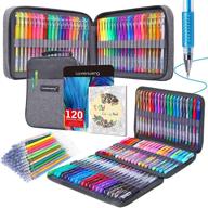 🖌️ 240 pack gel pens set - 120 colored gel pens with 120 refills | fine tip glitter gel pens for coloring books, drawing, crafts, scrapbooking, and bullet journaling | ideal for kids and adults logo