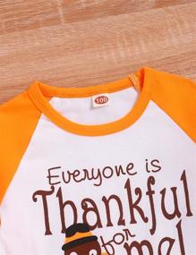 img 2 attached to 🦃 Adorable Toddler Boy Turkey Tops for Thanksgiving: Long Sleeve Tee with Thankful Letter Print - Perfect Thanksgiving Shirts for Boys