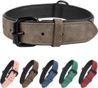 🐶 adjustable dog collar - durable classic pu leather pet collar for large, medium & small dogs - comfortable collar with 5 sizes & 6 colors available (55 x 2.5 cm, gray) logo