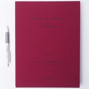 img 4 attached to 📔 AHZOA Pencil, 50-Page Photo Album for 100 Photos, Burgundy, 7.9 x 10.7 Inches