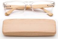bamboo reading glasses genuine rectangular vision care logo