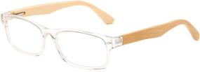 img 2 attached to Bamboo Reading Glasses Genuine Rectangular Vision Care