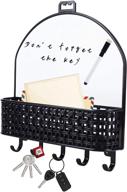 🗝️ higiinc wall key and mail organizer with 5 hooks, storage basket, and wipeable message board логотип