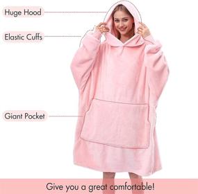 img 1 attached to 🧥 Bufims Oversized Wearable Blanket: Cozy Sweatshirt Blanket with Zipper for Women - Lightweight, Warm Pink Fleece Hoodie Gifts for Moms & Sisters