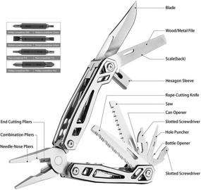 img 3 attached to 🔧 WETOLS 21-in-1 Hard Stainless Steel Multitool - Foldable, Self-Locking, and Versatile Multi-Pliers for Men, with Knife, Bottle Opener, Screwdriver, Sickle, and More - Perfect Gifts | WE-182