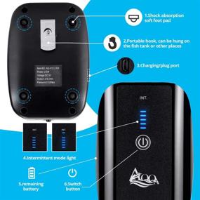 img 1 attached to AQQA Aquarium Lithium Battery Air Pump - Multifunctional, Rechargeable, Energy-Saving, and Quiet Oxygen Pump with One/Dual Outlets, Air Stone, and 2600mAh Battery - Suitable for Indoors, Power Outages, and Fishing