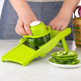 img 3 attached to 🥕 KEOUKE Mandoline Slicer Vegetable Shredder - Adjustable Blade for Effortless Slicing of Lemon, Potato, Cucumber, Orange, Cheese, French Fries