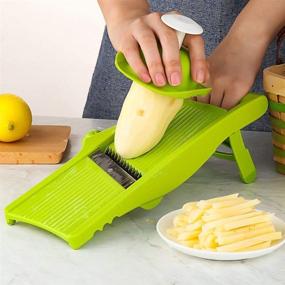 img 1 attached to 🥕 KEOUKE Mandoline Slicer Vegetable Shredder - Adjustable Blade for Effortless Slicing of Lemon, Potato, Cucumber, Orange, Cheese, French Fries