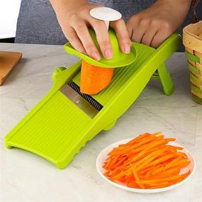 img 2 attached to 🥕 KEOUKE Mandoline Slicer Vegetable Shredder - Adjustable Blade for Effortless Slicing of Lemon, Potato, Cucumber, Orange, Cheese, French Fries