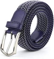 👔 stylish and stretchy: braided canvas elastic stretch junior men's accessories and belts logo