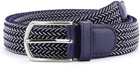 img 2 attached to 👔 Stylish and Stretchy: Braided Canvas Elastic Stretch Junior Men's Accessories and Belts