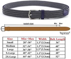 img 3 attached to 👔 Stylish and Stretchy: Braided Canvas Elastic Stretch Junior Men's Accessories and Belts