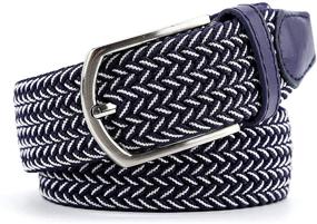 img 1 attached to 👔 Stylish and Stretchy: Braided Canvas Elastic Stretch Junior Men's Accessories and Belts