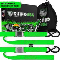 rhino usa cambuckle motorcycle tie down straps (green 2-pack) logo